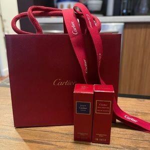 Cartier fragrance samples with bag and ribbon